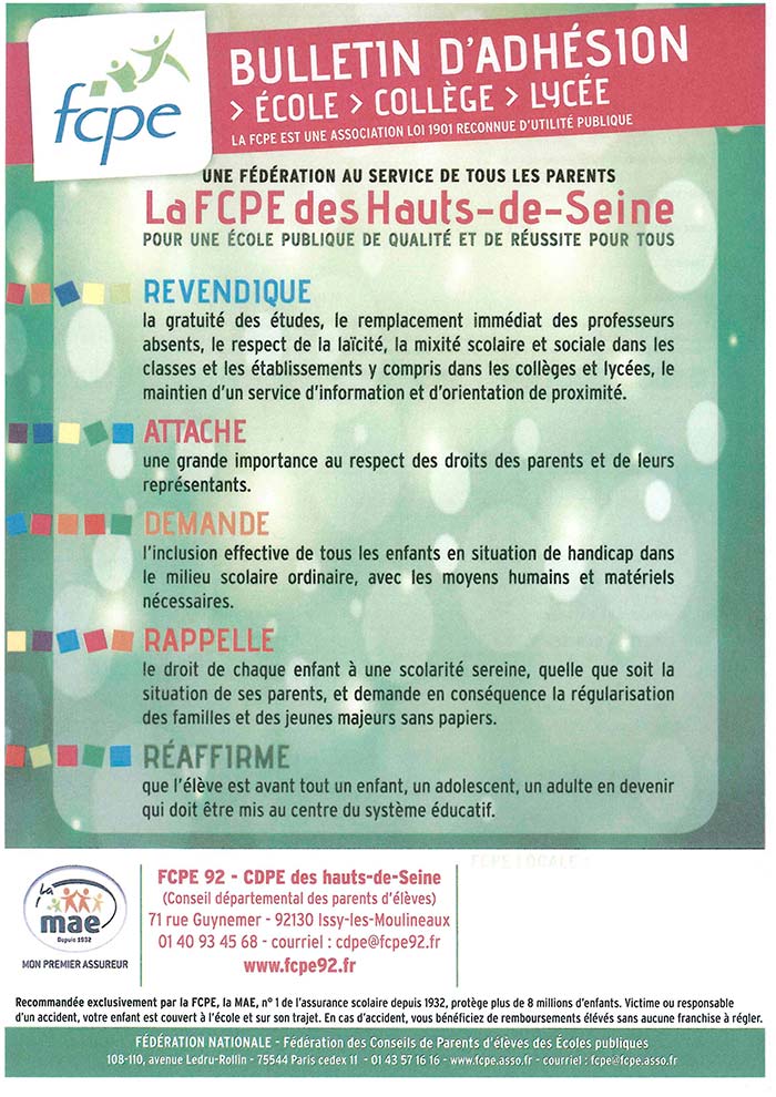 Bulletin d'information de la FCPE